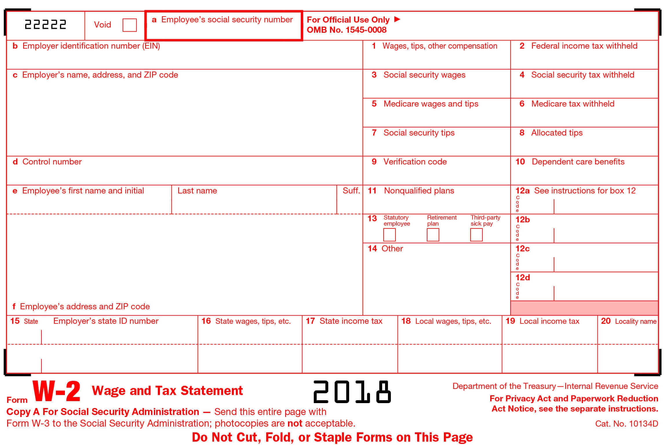W2 Form- Generate Printable W2 Form Online At Stubcreator - Free W2 Forms Online Printable