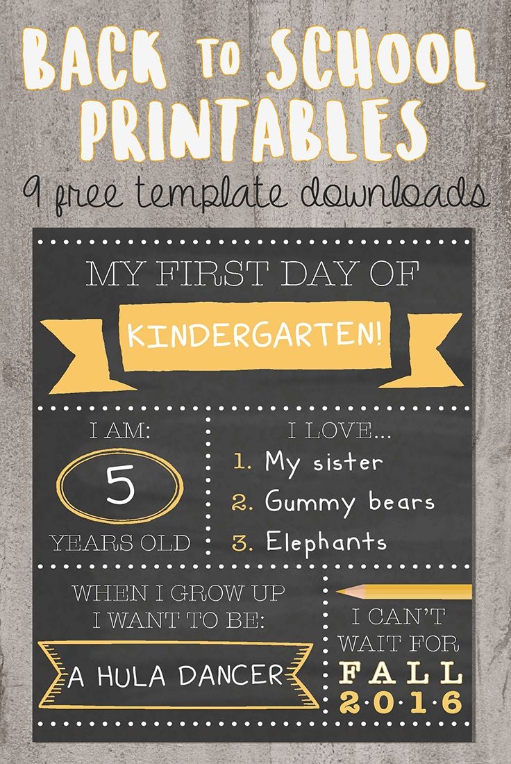 Want To Be That Instagram Mom? Try Our Printable Back-To-School - First Day Of School Template Free Printable