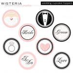 Wedding Cupcake Toppers   Diy Printables   Instant Download   Free Printable Cupcake Toppers Bridal Shower