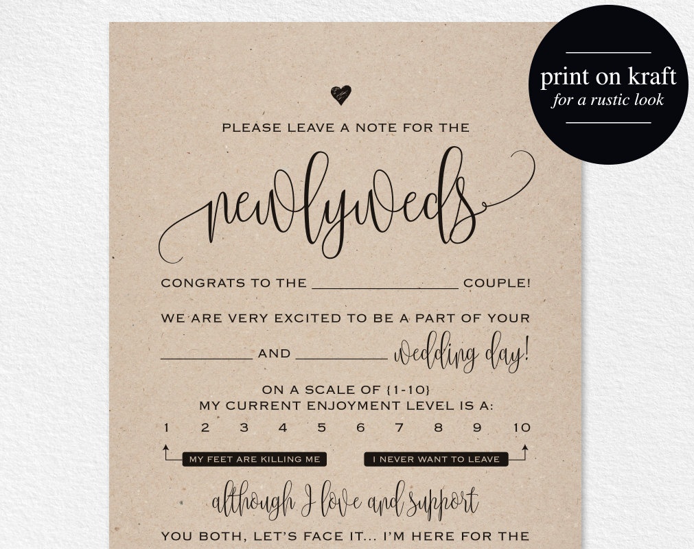Wedding Mad Libs Mad Lib Printable Wedding Advice Mad Lib | Etsy - Free Printable Wedding Mad Libs
