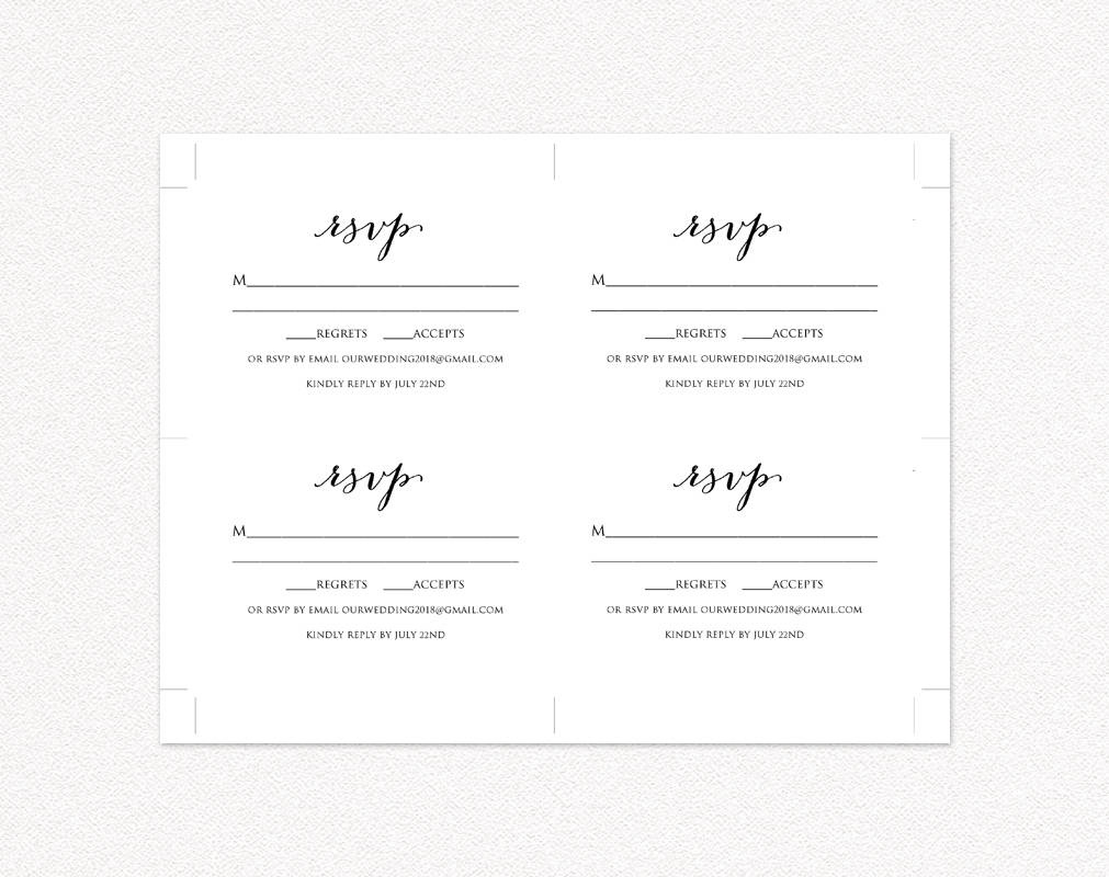 Wedding Rsvp Card Template · Wedding Templates And Printables - Free Printable Rsvp Cards