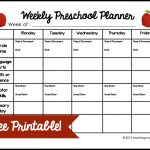 Weekly Preschool Planner {Free Printable}   Free Printable Preschool Teacher Resources