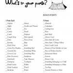What's In Your Purse Gamei Think This Would Be A Fun, No Pressure   Free Printable What's In Your Purse Game
