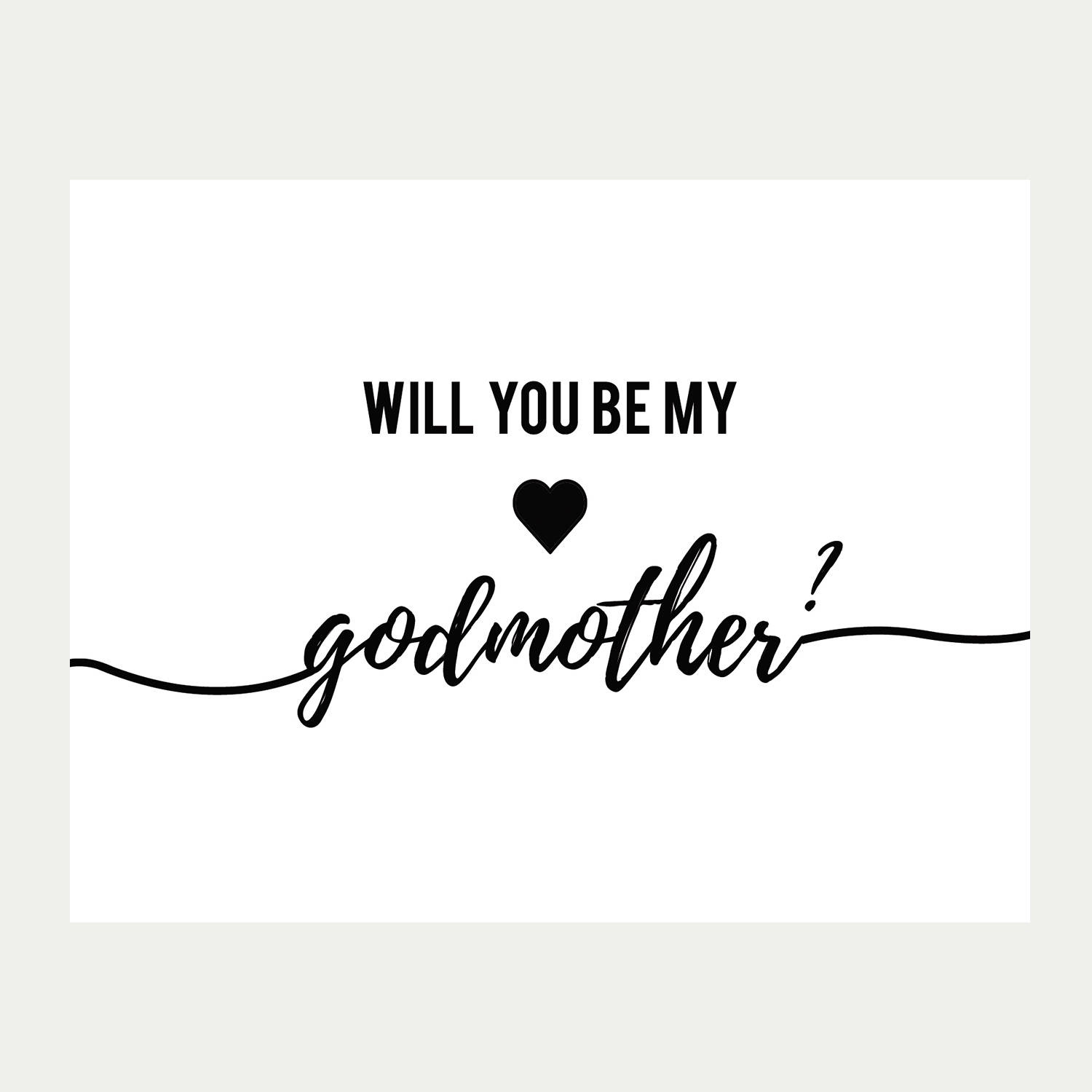 Will You Be My Godmother Card Printable Baptism Card | Etsy - Will You Be My Godmother Printable Card Free