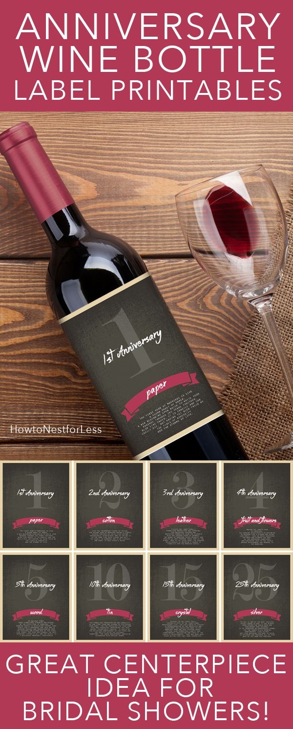 Wine Bottle Anniversary Labels Free Printable | Bloggers&amp;#039; Best Diy - Free Printable Birthday Wine Labels