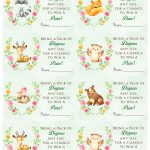 Woodland Animal Baby Shower Diaper Raffle. Free Printable | Birthday   Free Woodland Baby Shower Printables