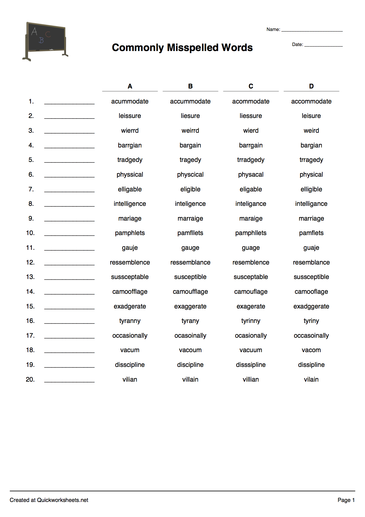 Word Scramble, Wordsearch, Crossword, Matching Pairs And Other - Create A Printable Quiz Free