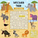Words Search Puzzle Game Of African Animals For Preschool Kids   Free Printable Animal Puzzles
