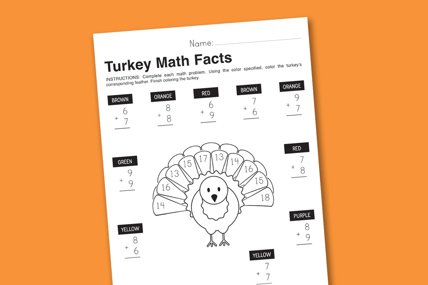 Math Worksheets Thanksgiving Free Printable Free Printable