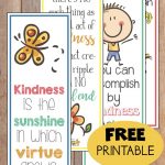 World Kindness Day: Free Printable Kindness Bookmarks   Free Printable Virtues Cards