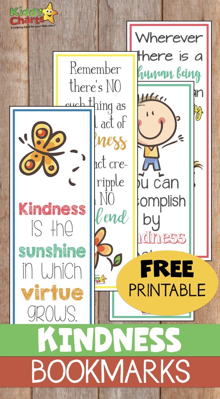 World Kindness Day: Free Printable Kindness Bookmarks - Free Printable Virtues Cards
