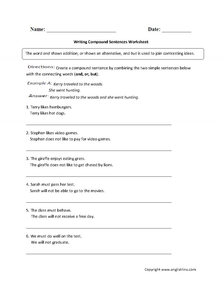 Free Printable Simple Sentences Worksheets