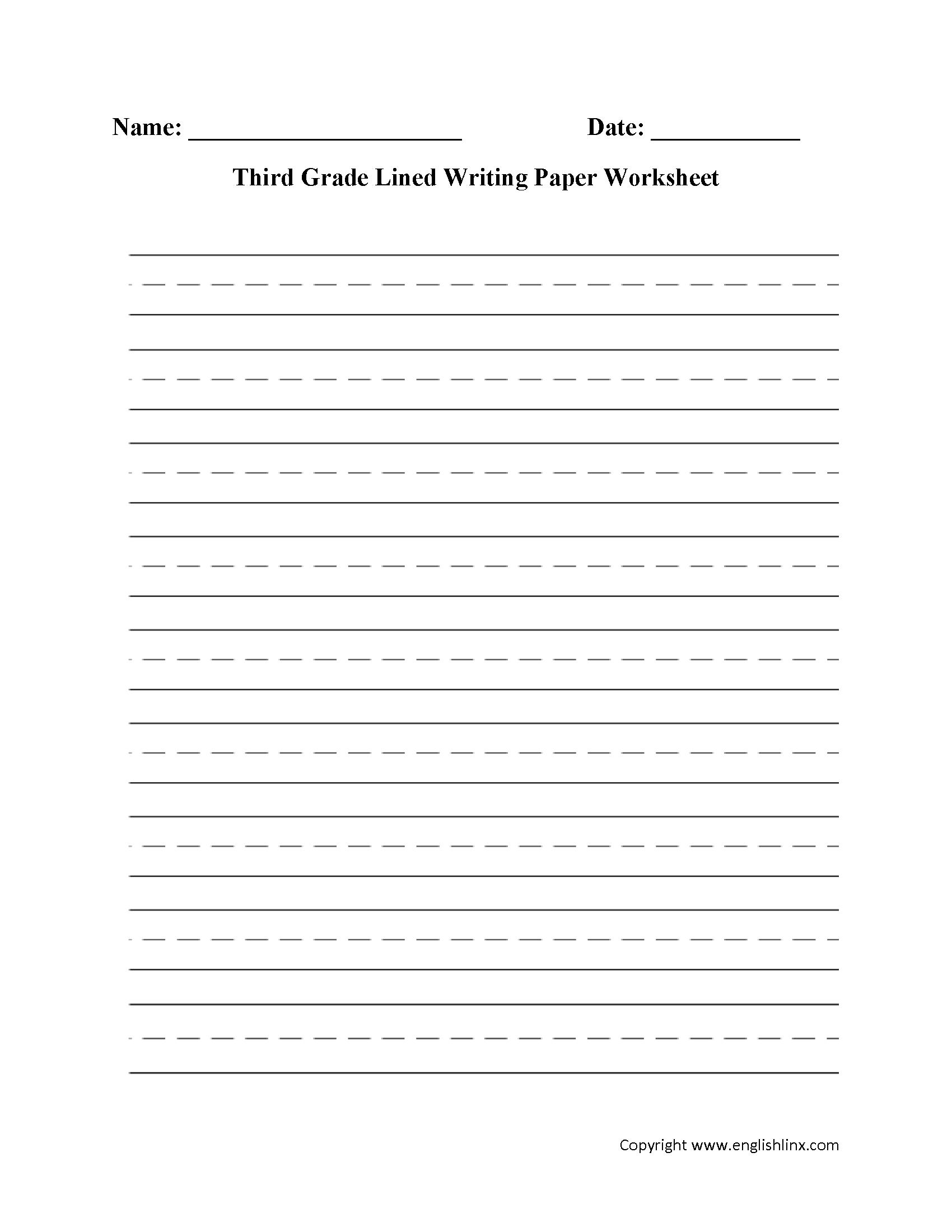 Writing Worksheets | Lined Writing Paper Worksheets - Free Printable Writing Pages