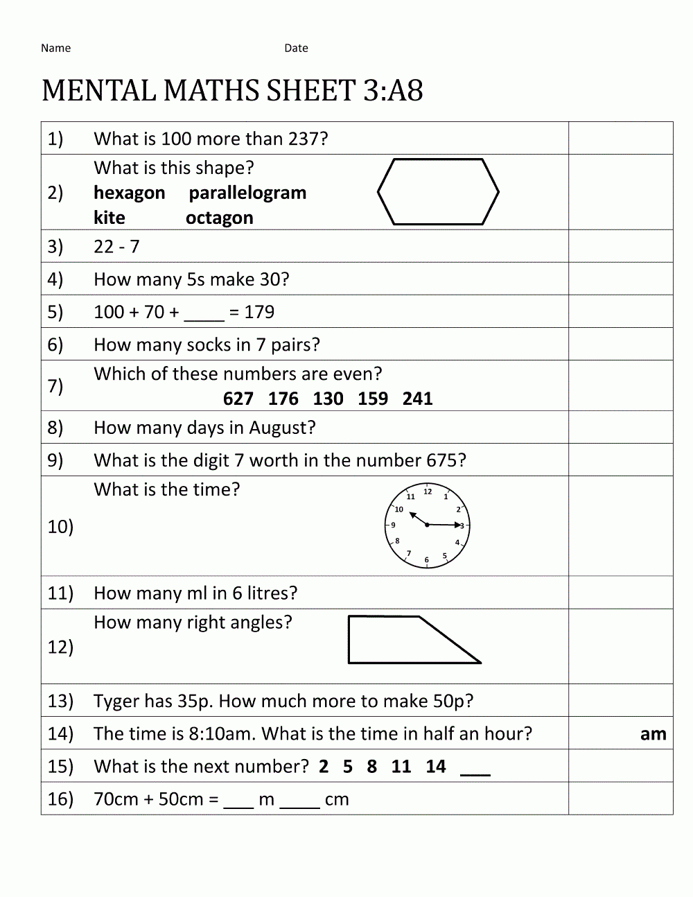 Year 8 Maths Worksheets Printable Mental | Educative Printable - Free Printable Mental Math Worksheets