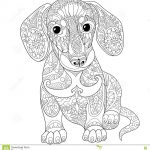 Zentangle Stylized Dachshund Dog   Download From Over 60 Million   Free Printable Dachshund Coloring Pages