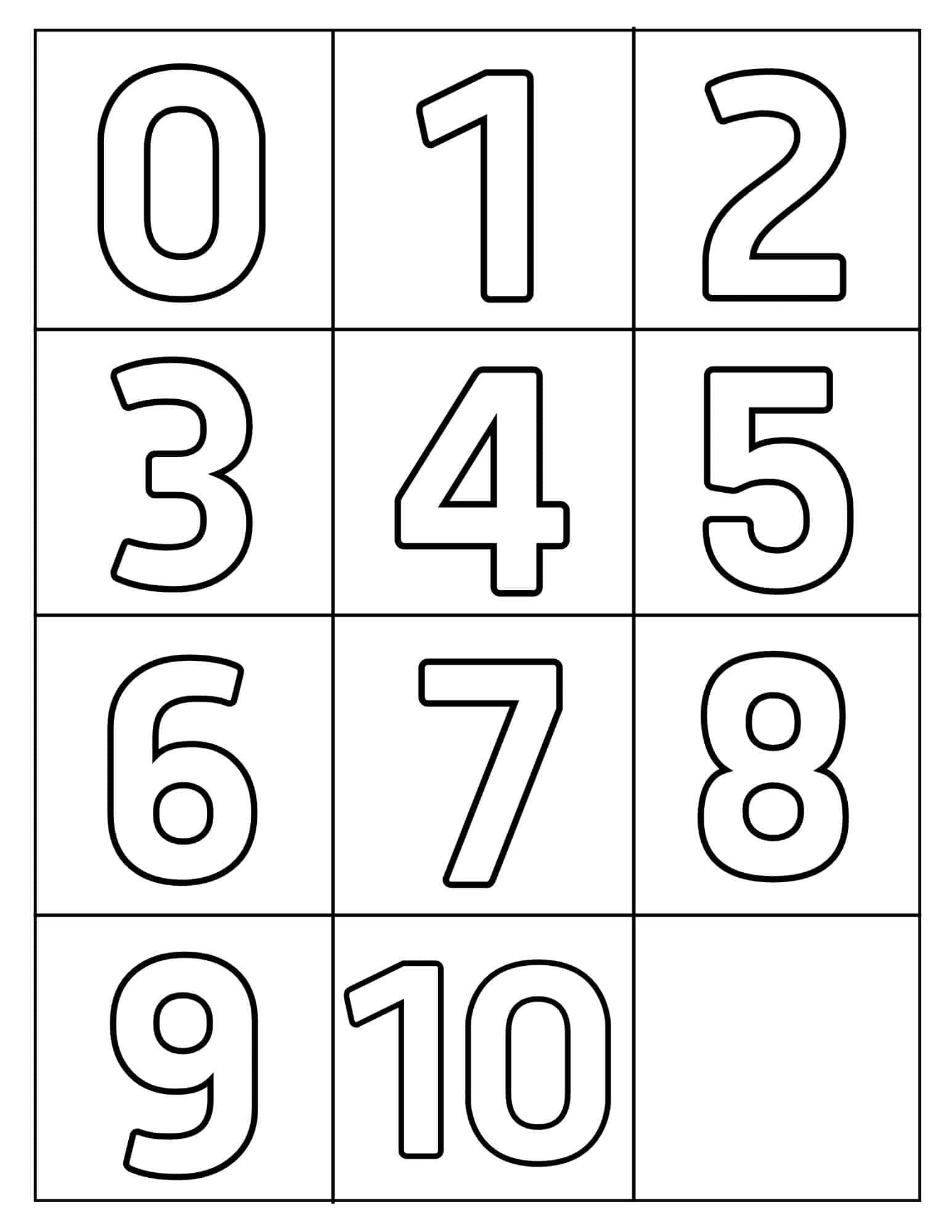 0-10 Printable Numbers (Free Templates In All Sizes) - Worksheets with Free Printable Numbers 1 10