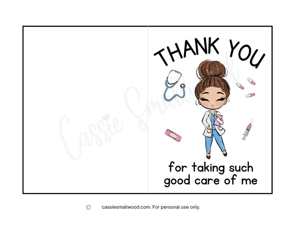 10 Cute Nurse Thank You Cards (Free Printable) - Cassie Smallwood intended for Nurses Day Cards Free Printable