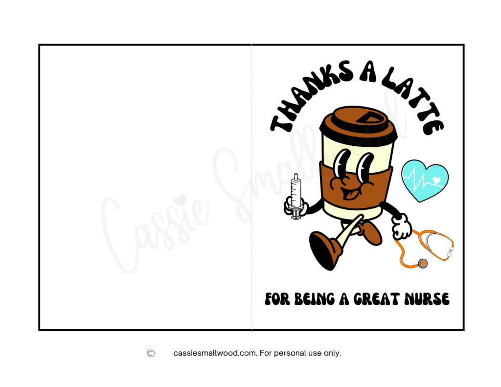 10 Cute Nurse Thank You Cards (Free Printable) - Cassie Smallwood pertaining to Nurses Day Cards Free Printable