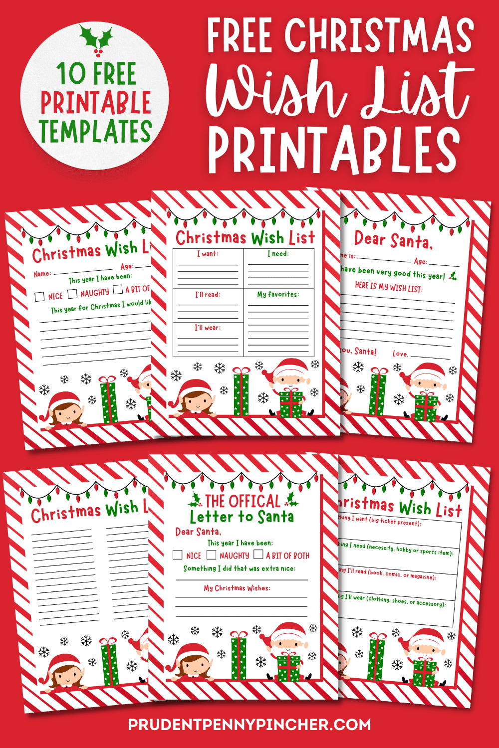 10 Free Christmas Wish List Printables For Kids - Prudent Penny inside Free Printable Christmas Wish List