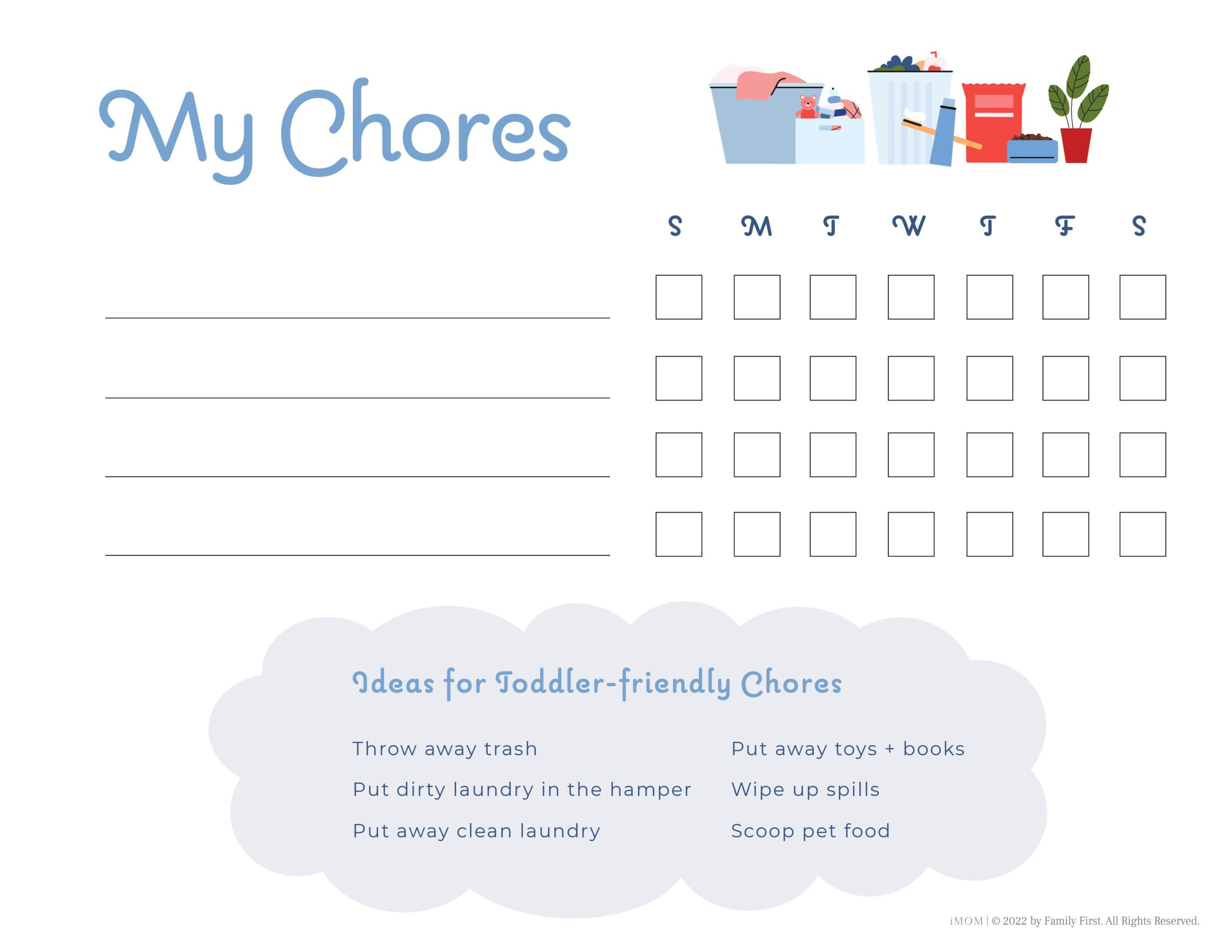 10 Free Printable Chore Charts - Imom for Free Printable Chore Chart Ideas