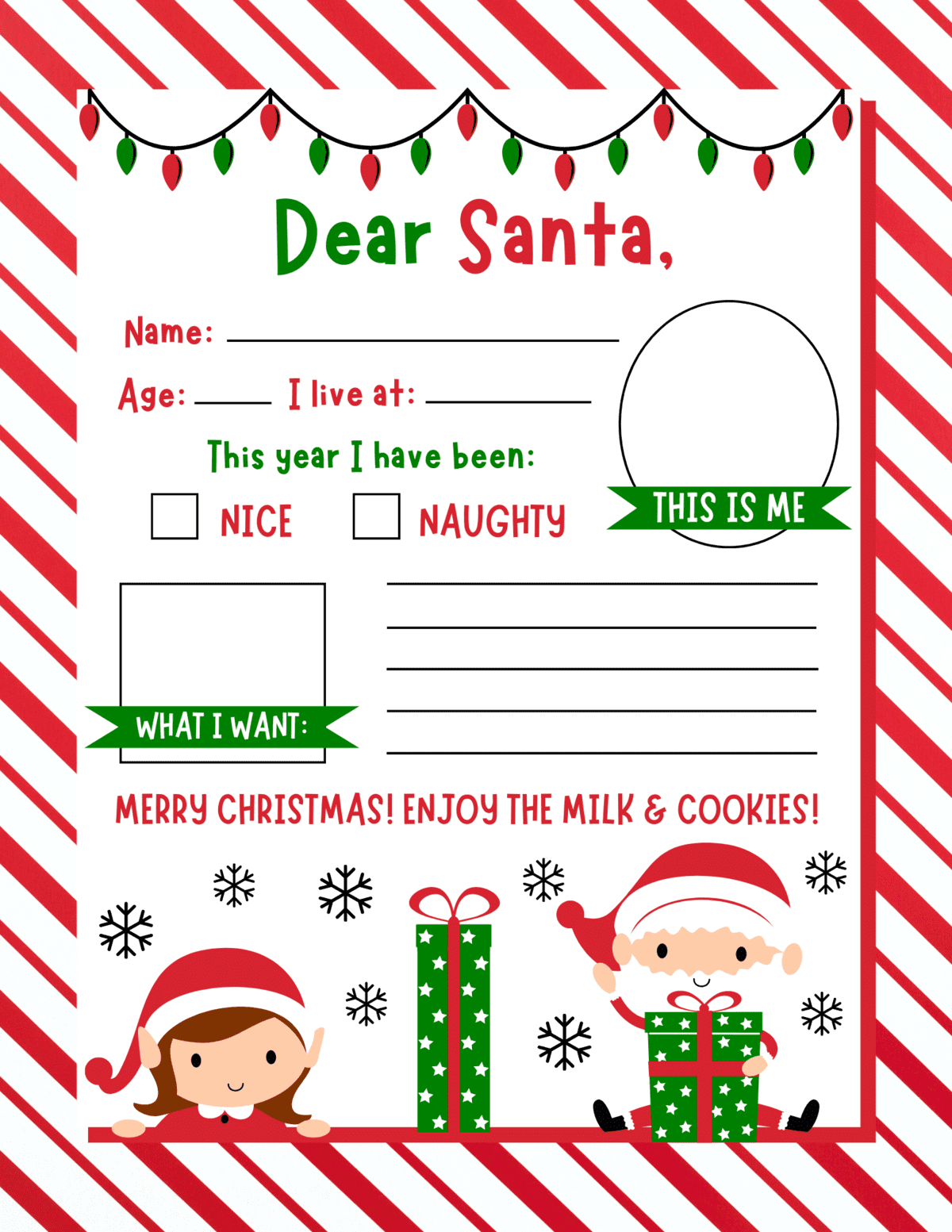 10 Free Printable Letters To Santa Templates - Prudent Penny Pincher inside Free Santa Templates Printable