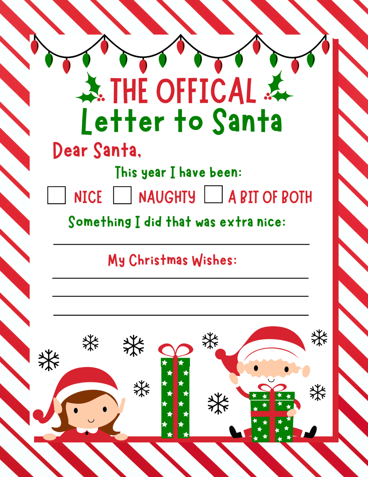 10 Free Printable Letters To Santa Templates - Prudent Penny Pincher throughout Letter To Santa Template Free Printable