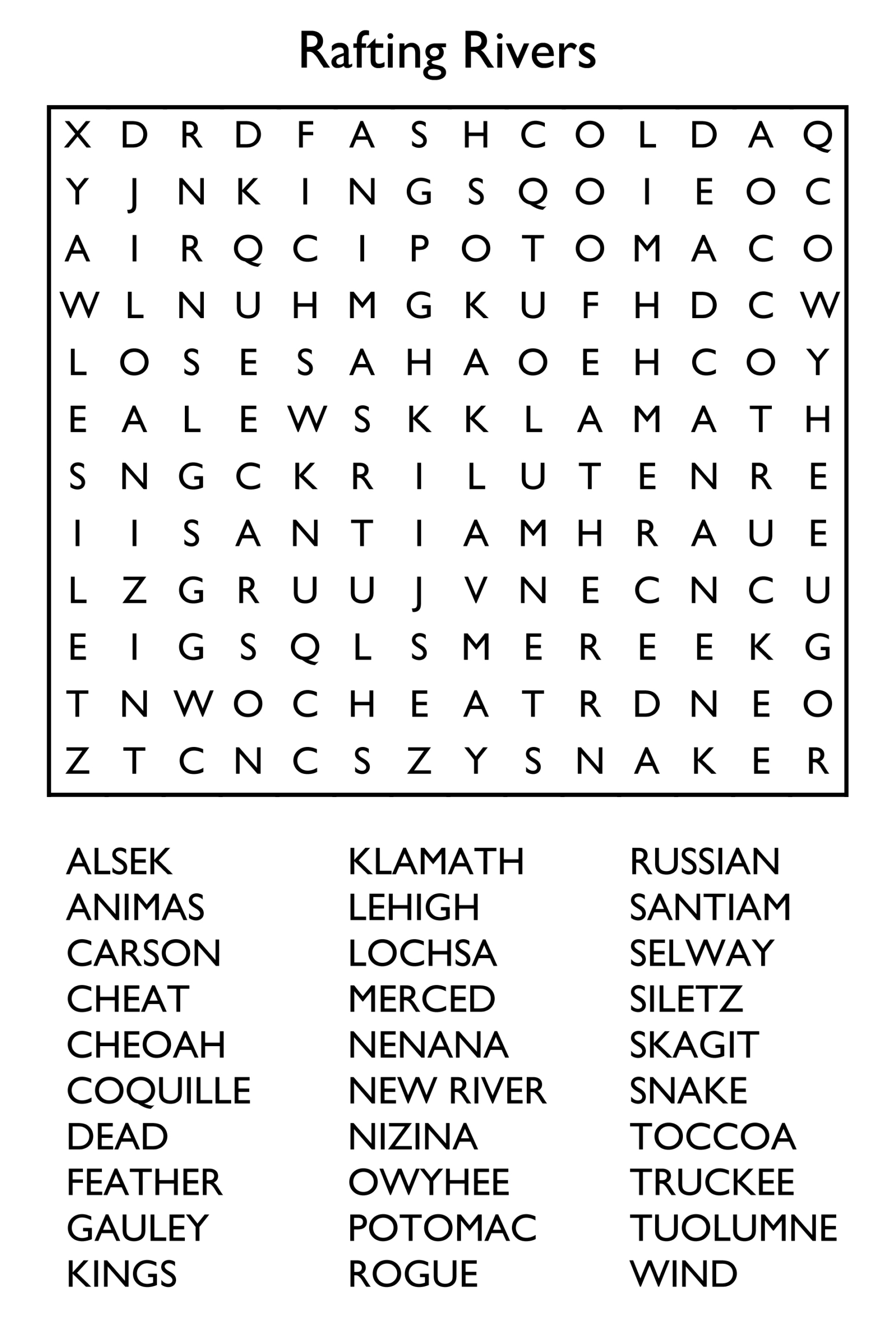 10 Free Printable Word Search Puzzles - Worksheets Library intended for Free Printable Word Searches For Adults