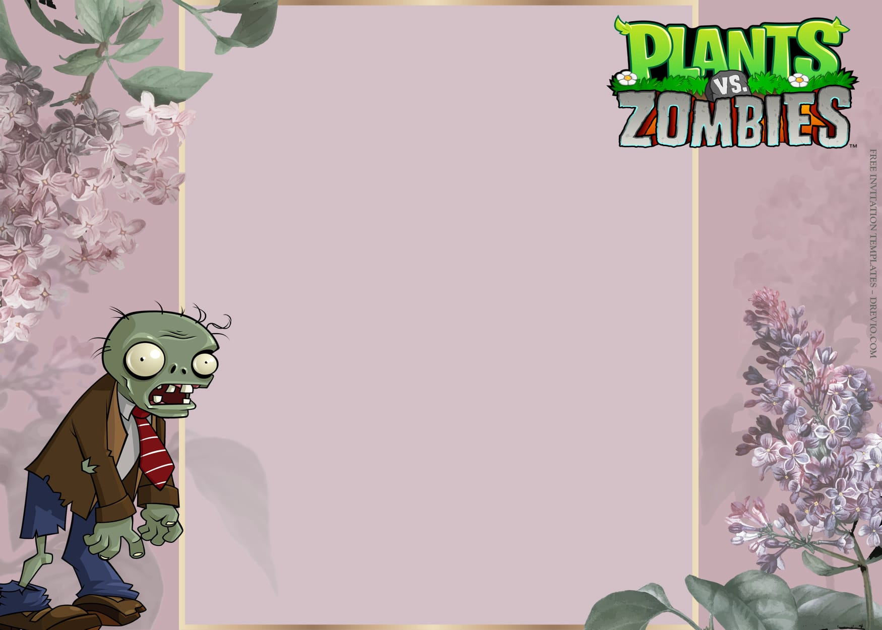 10+ Plants Vs Zombies Roll Out Birthday Invitation Templates regarding Plants Vs Zombies Free Printable Invitations