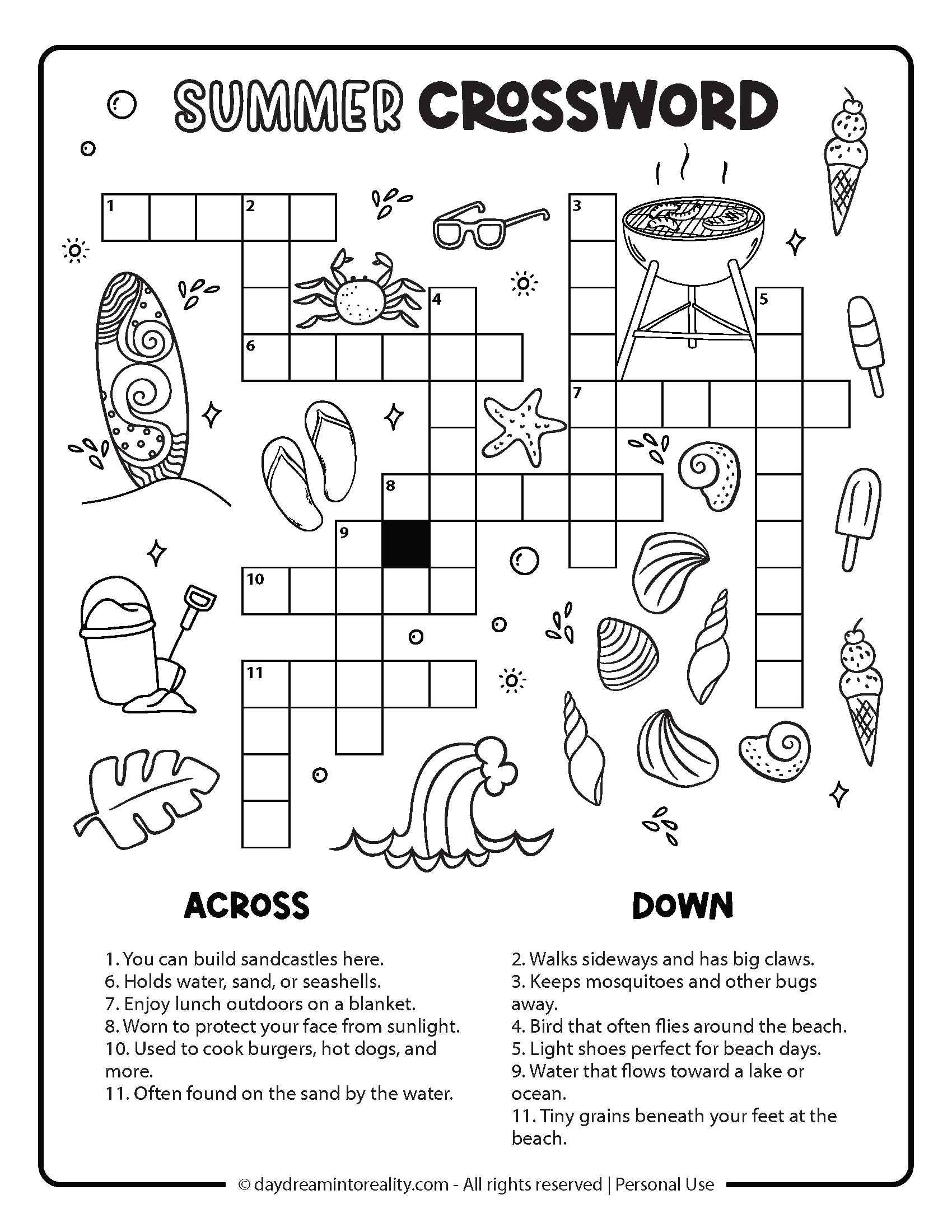 10+ Summer Crossword Puzzles – Free Printable Pdfs From Easy To with Free Easy Printable Crossword Puzzles For Kids