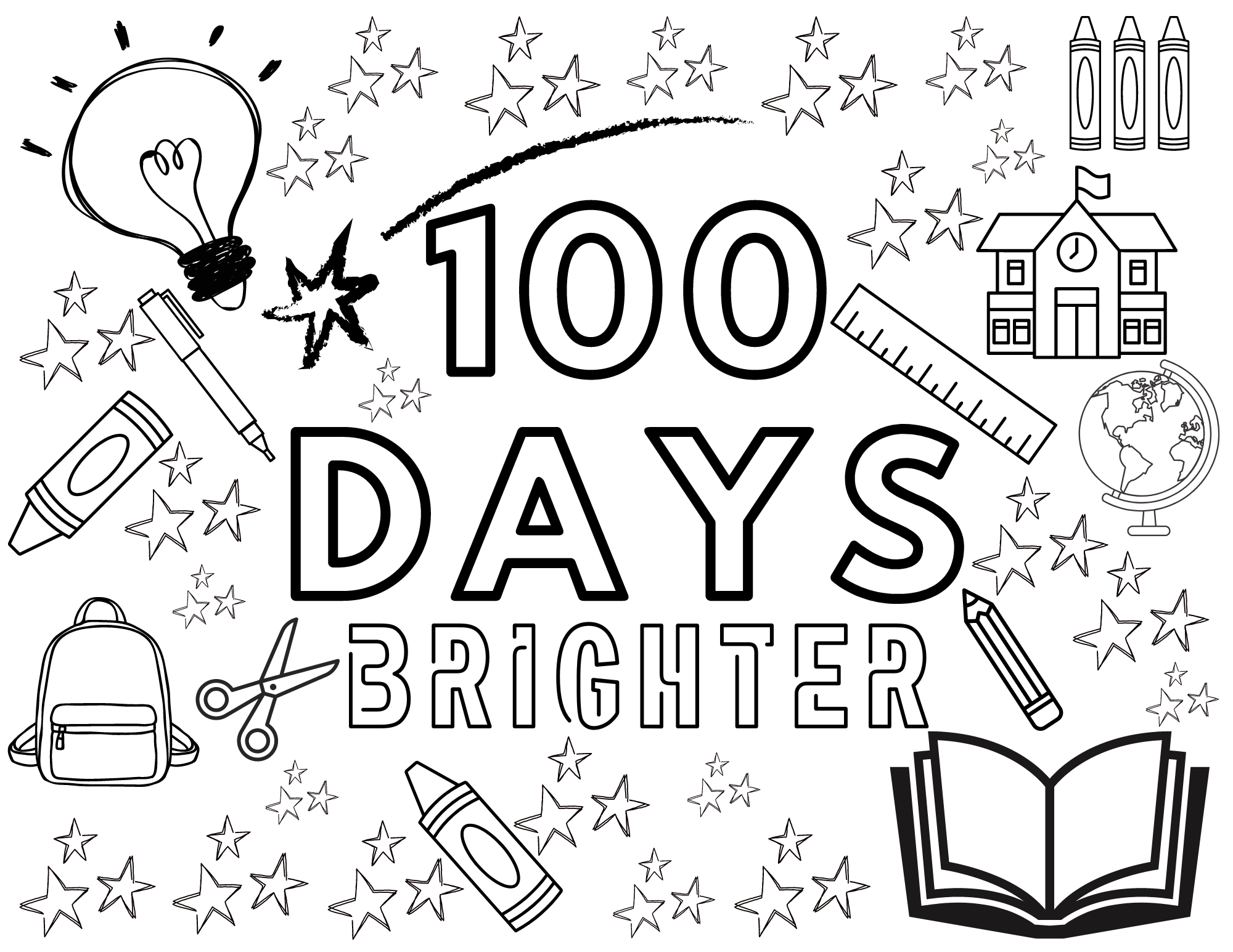 100 Days Of School Coloring Pages Free Printables - Seeing Dandy Blog inside 100 Days Of School Free Printables
