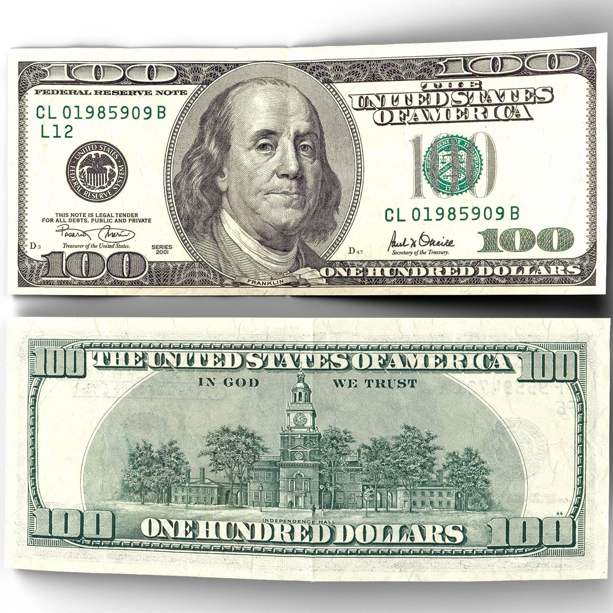 100 Dollar Bill 3D Model $19 - .Obj .Lwo .3Ds .Max .Ma .C4D - Free3D with regard to Free Printable 100 Dollar Bill