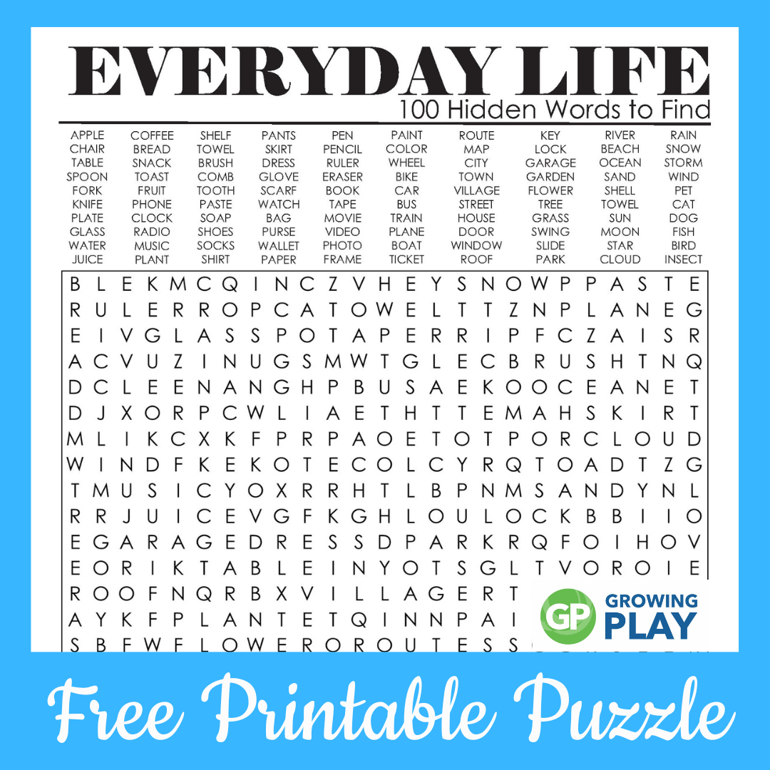 100 Hard Word Search Puzzles Printable - Free - Growing Play for Free Printable Word Searches For Adults