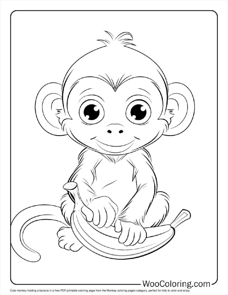 100+ Monkey Coloring Pages (Free Pdf To Print) | Woo Coloring with Free Printable Monkey Coloring Pages