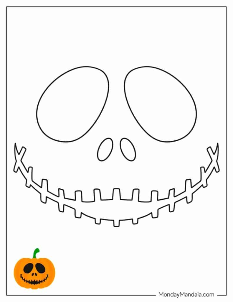 100 Pumpkin Carving Stencils (Free Pdf Printables) in Free Printable Jack Skellington Pumpkin Stencils