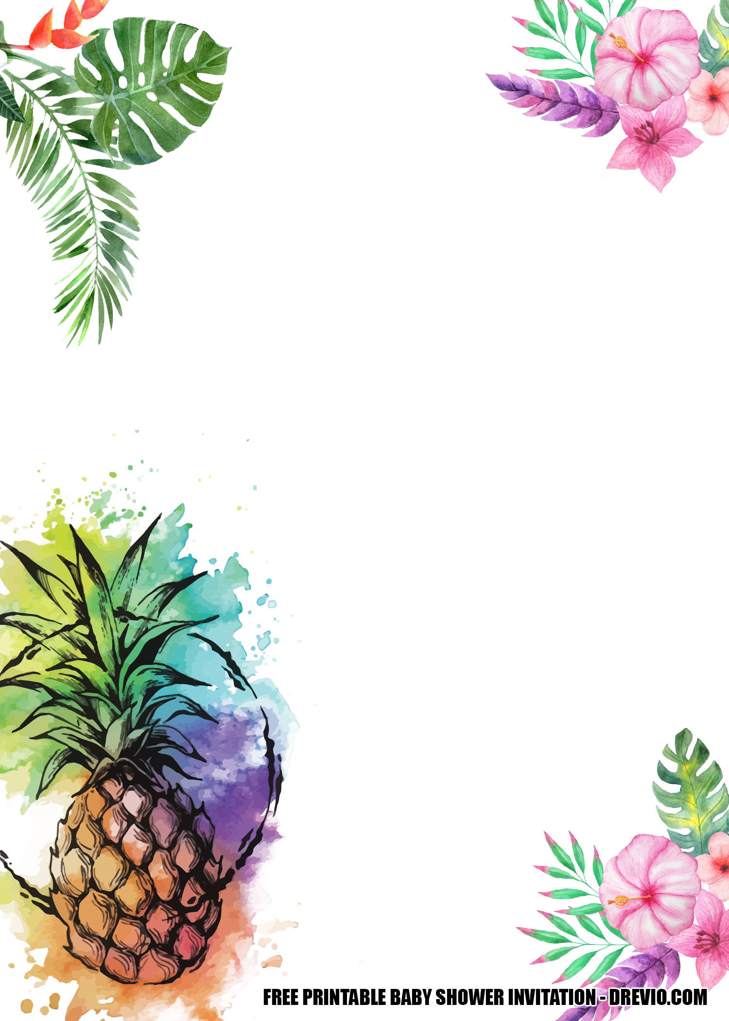 11 Free Hawaiian Pineapple Invitation Templates - Download inside Free Printable Pineapple Invitations