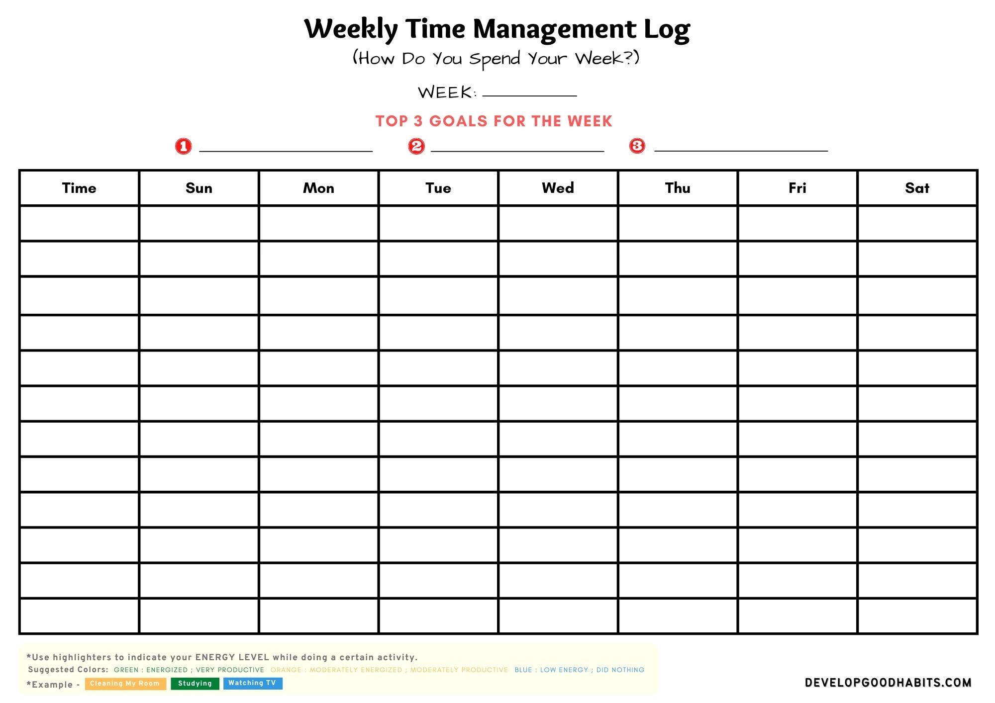 11 Free Time Management Worksheet For Students &amp;amp;Amp; Adults regarding Time Management Forms Free Printable