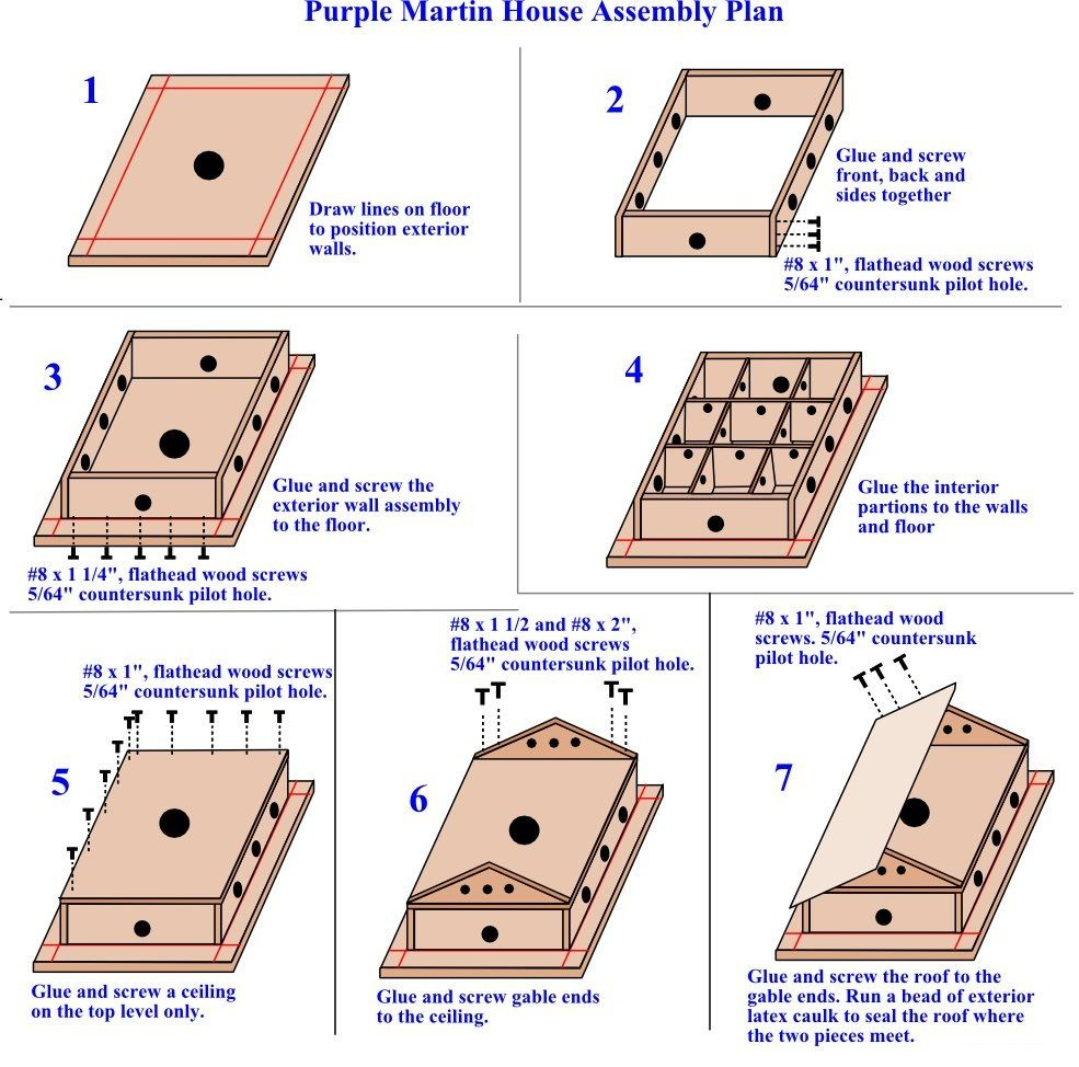 11 Purple Martin House Ideas | Purple Martin House, Martin House with Free Printable Purple Martin House Plans
