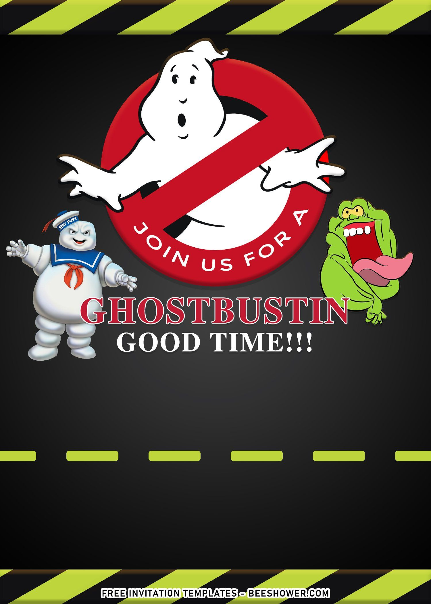 11+ Spooky Ghostbuster Kids Birthday Invitation Templates in Ghostbusters Free Printables