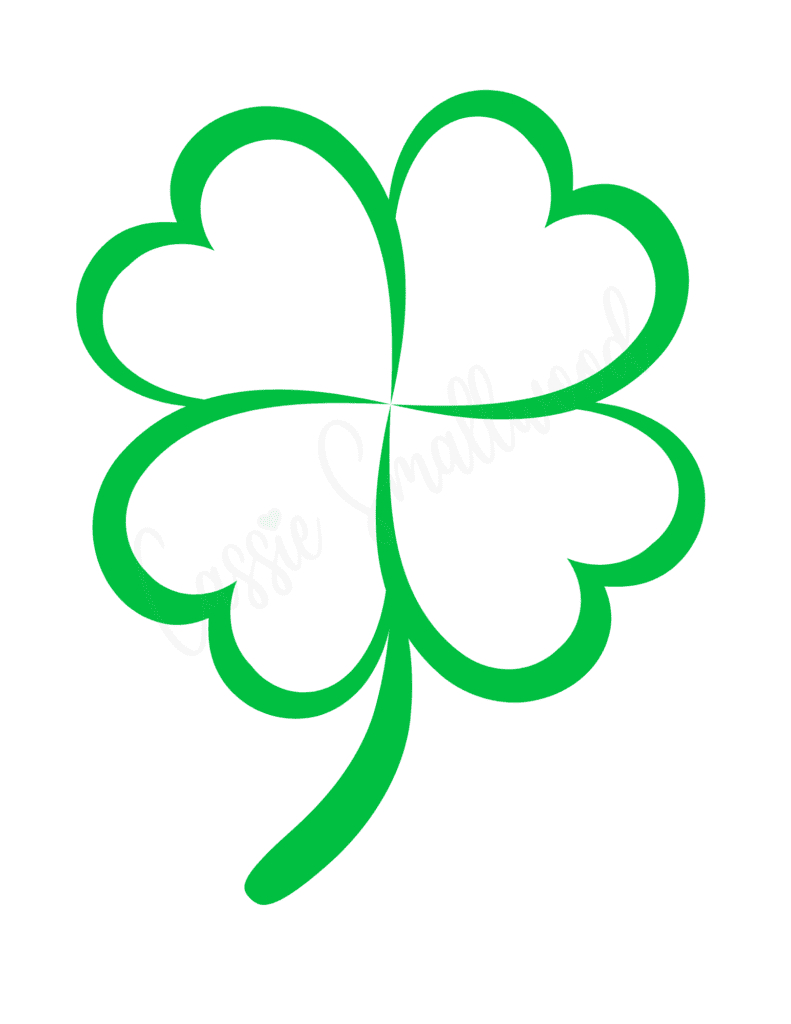 12 Cute Four Leaf Clover Printable Templates (Free!) - Cassie pertaining to Four Leaf Clover Template Printable Free