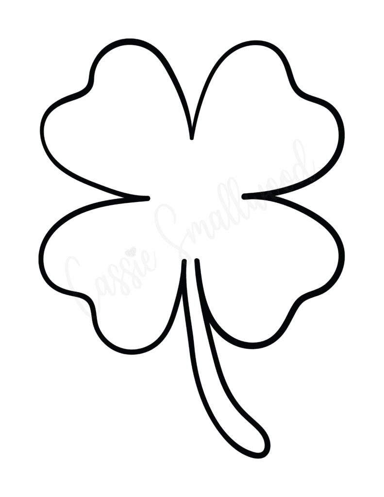 12 Cute Four Leaf Clover Printable Templates (Free!) - Cassie throughout Four Leaf Clover Template Printable Free