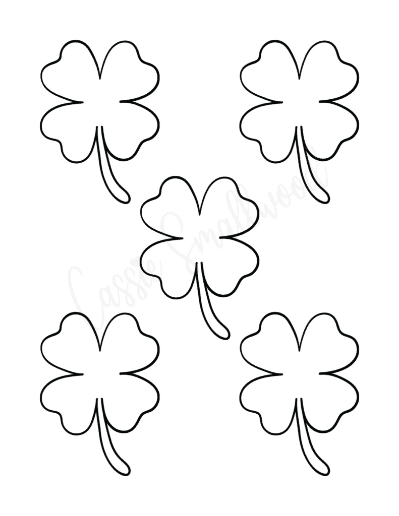 12 Cute Four Leaf Clover Printable Templates (Free!) - Cassie with regard to Four Leaf Clover Template Printable Free