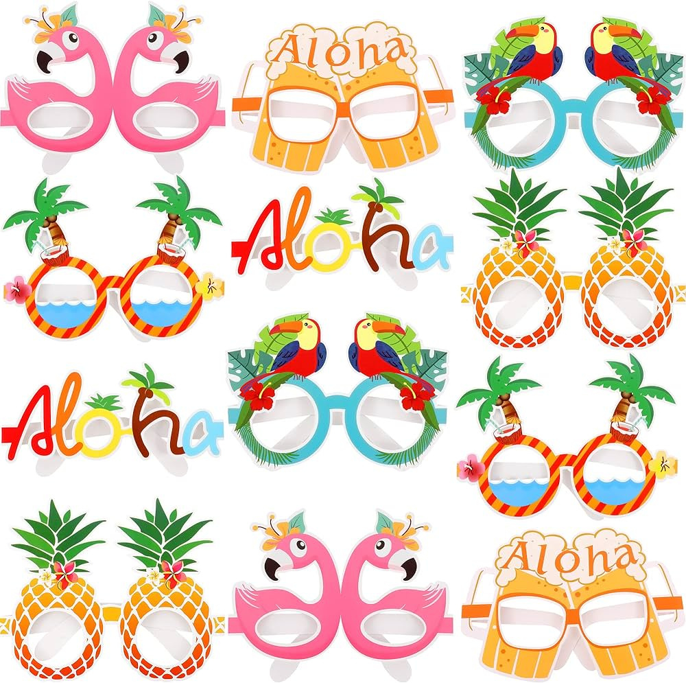 12 Pieces, Tropical Sunglasses Party Favors - Luau Photo Booth regarding Hawaiian Photo Booth Props Printable Free