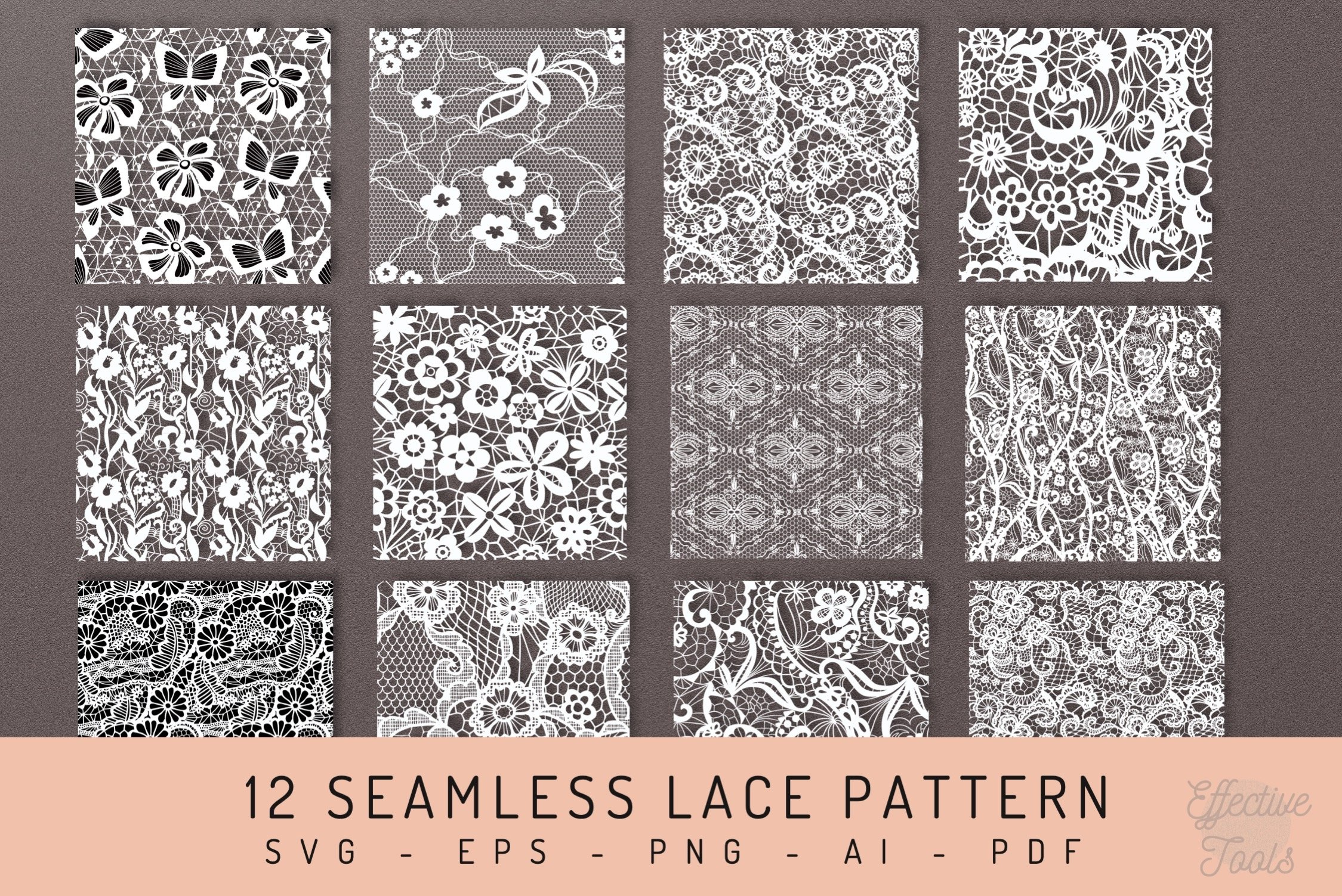 12 Seamless Lace Pattern, Lace Pattern Svg Png Pdf A within Free Printable Lace Stencil