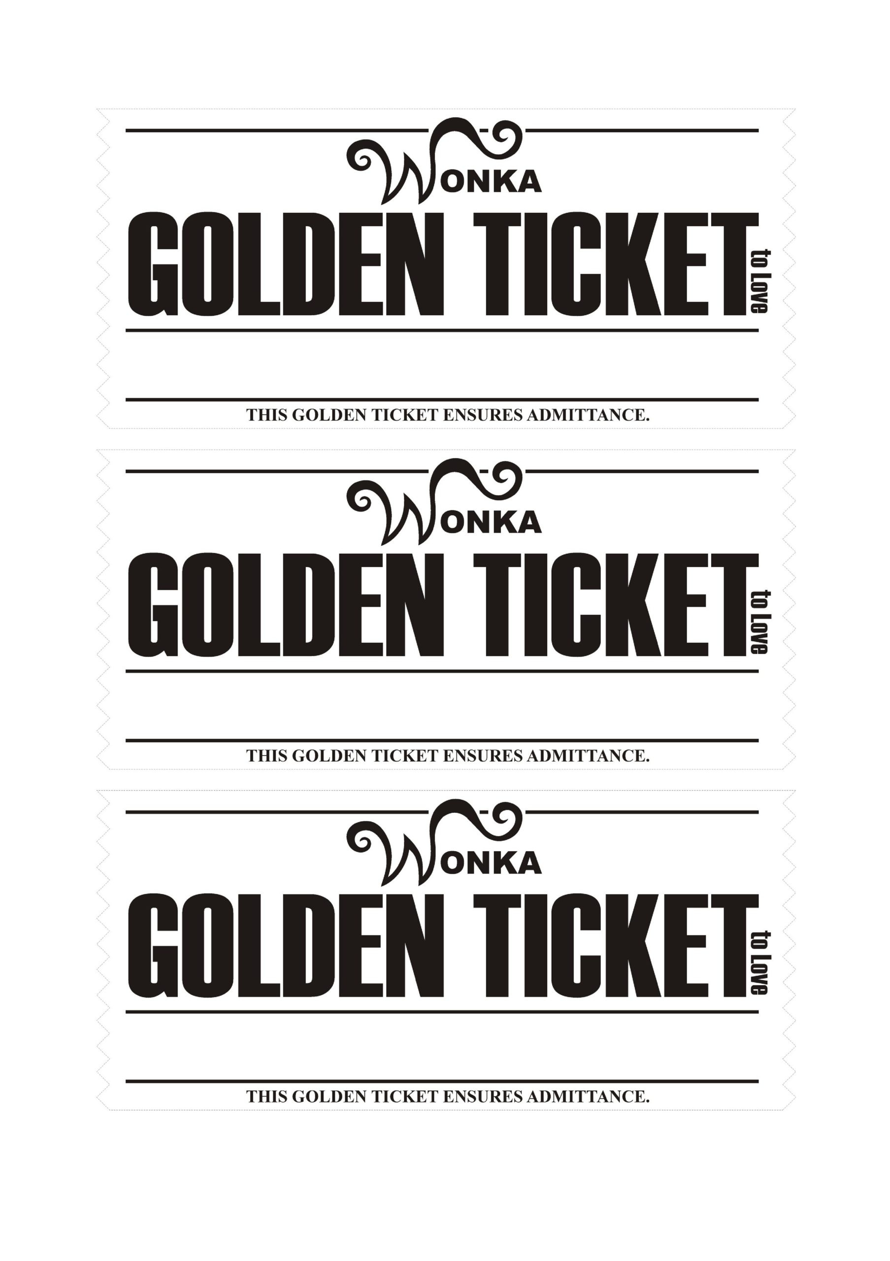 13 Editable Golden Ticket Templates (Free Downloads) for Golden Ticket Printable Free