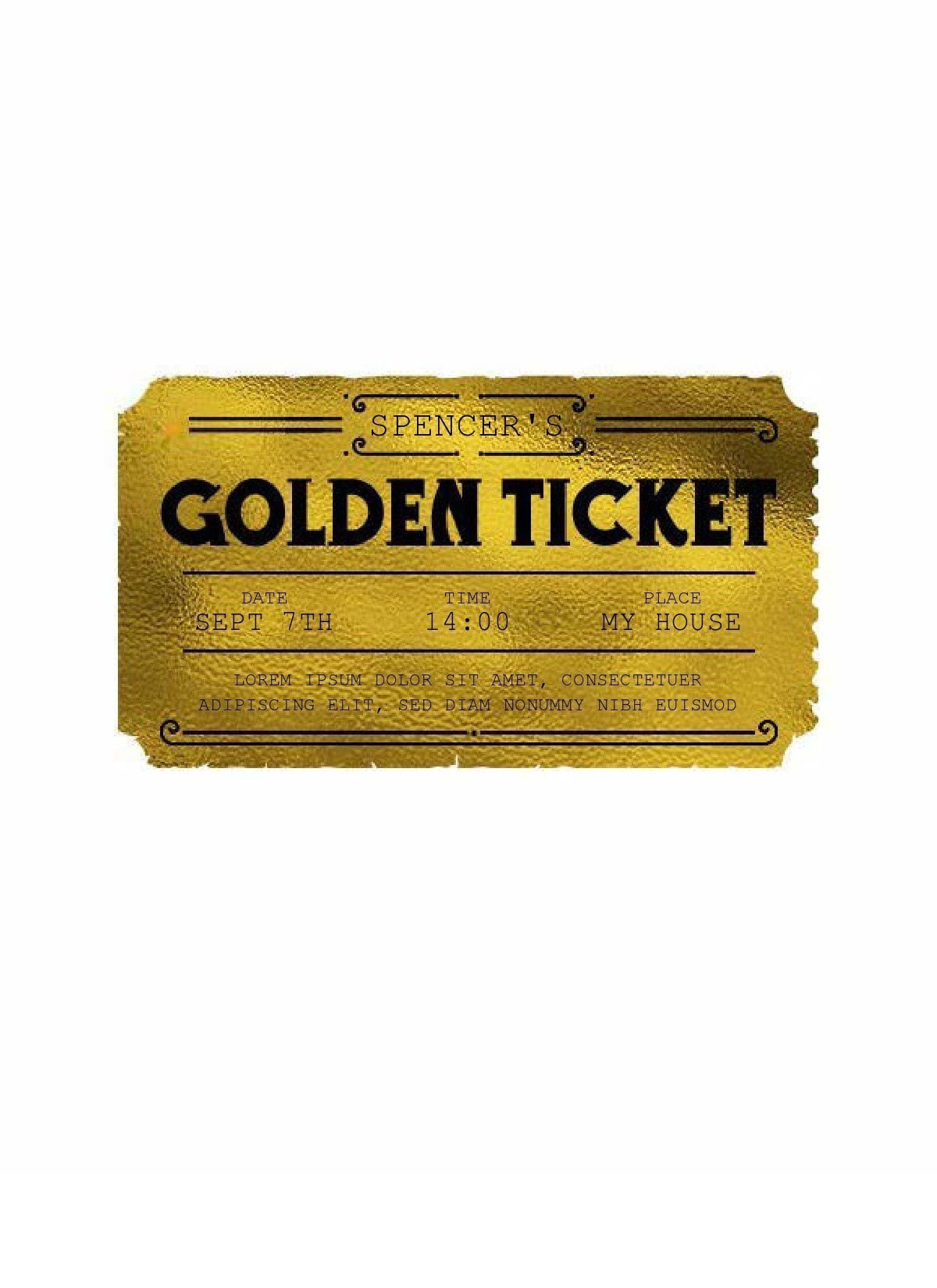 13 Editable Golden Ticket Templates (Free Downloads) with Golden Ticket Printable Free