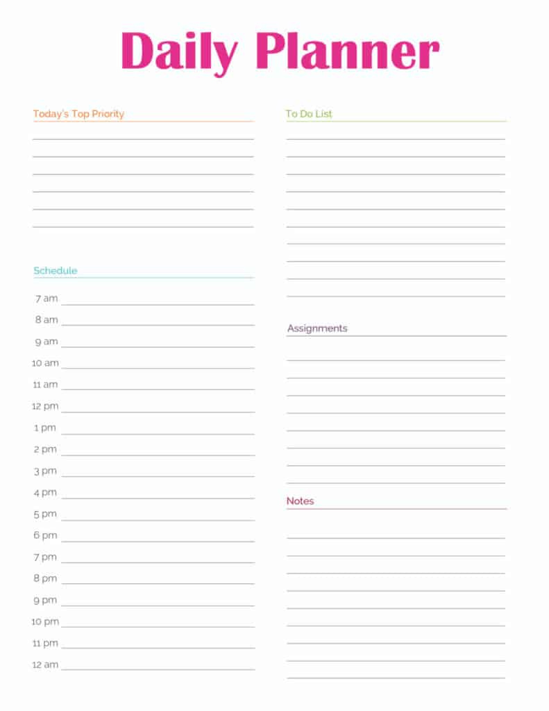 13-Page Student Planner Printable throughout Free Printable School Agenda Templates