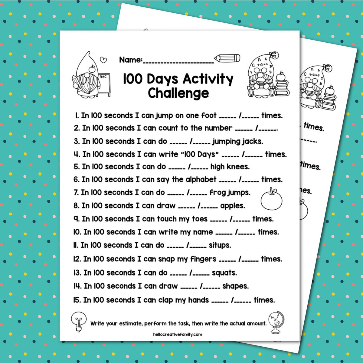 14 Free 100 Day Of School Printables + Tons Of Activities And Ideas regarding 100 Days Of School Free Printables