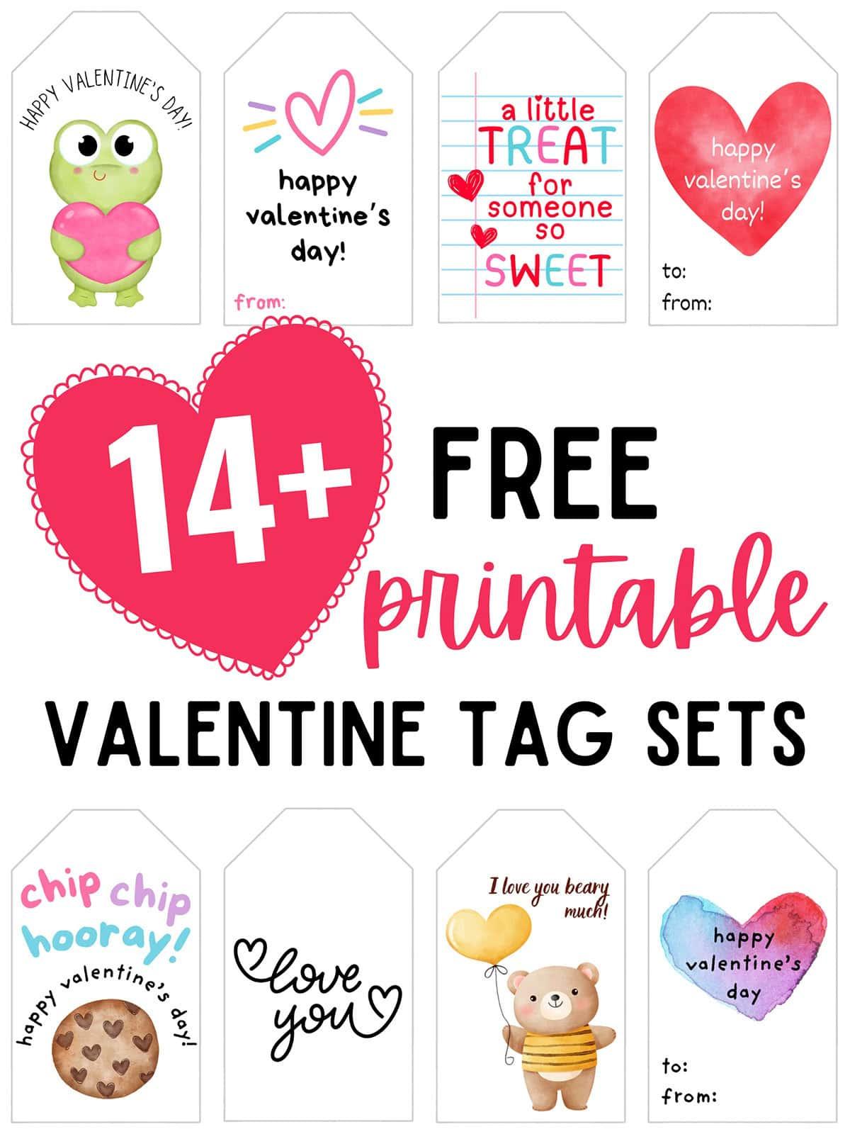 14+ Free Printable Valentine'S Day Tags - Aubree Originals for Free Valentine Printables