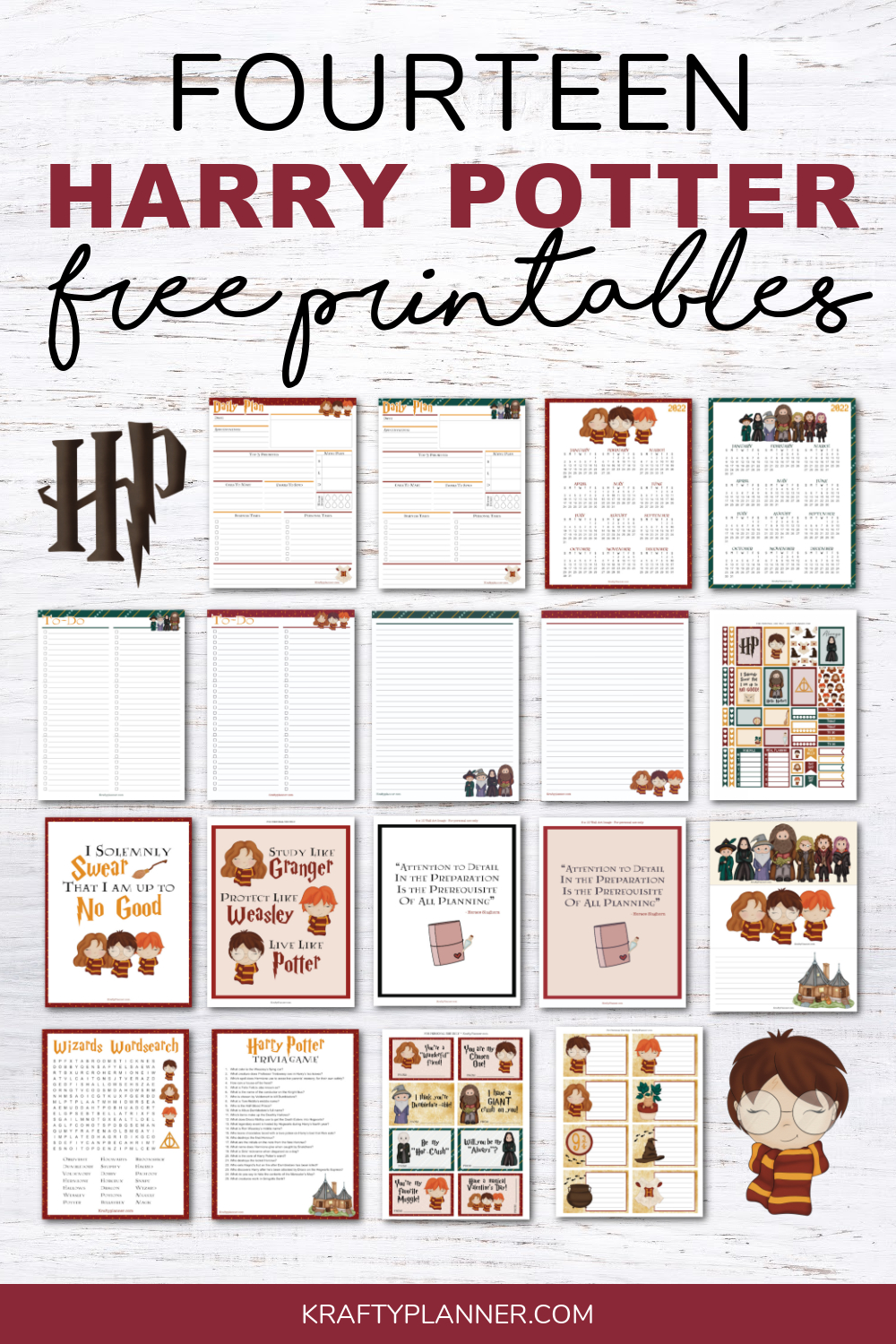 14 Harry Potter Free Printables — Krafty Planner for Free Printable Harry Potter Pictures
