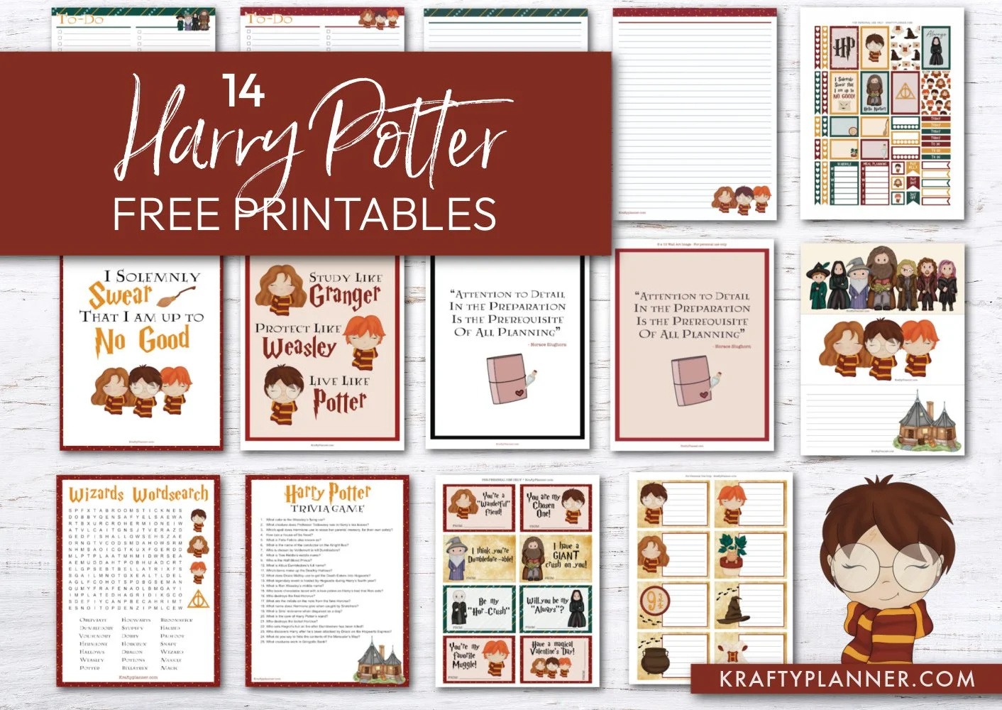 14 Harry Potter Free Printables — Krafty Planner pertaining to Free Printable Harry Potter Pictures